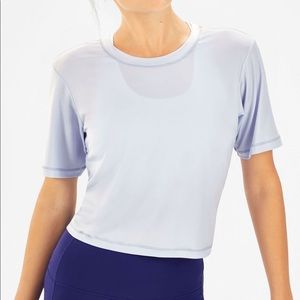 NWT Fabletics Pia Open Back Top, XXL Powder Blue